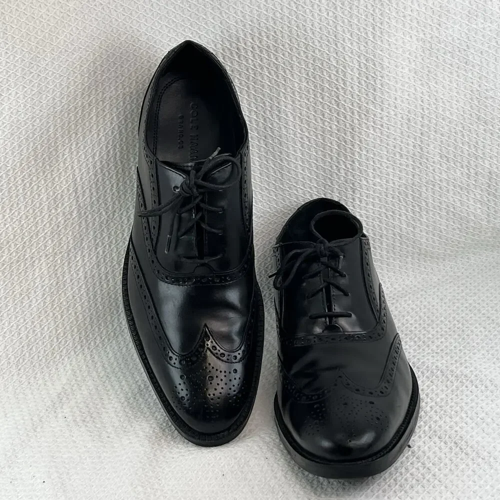 Cole Haan Grand.ØS Wingtip Oxford Dress Shoes Black Leather Men’s 10M